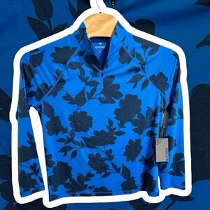 G/Fore G4 Luxe 1/4 Zip‎ Mens M Racer floral Golf pullover NEW NWT $155 Retail